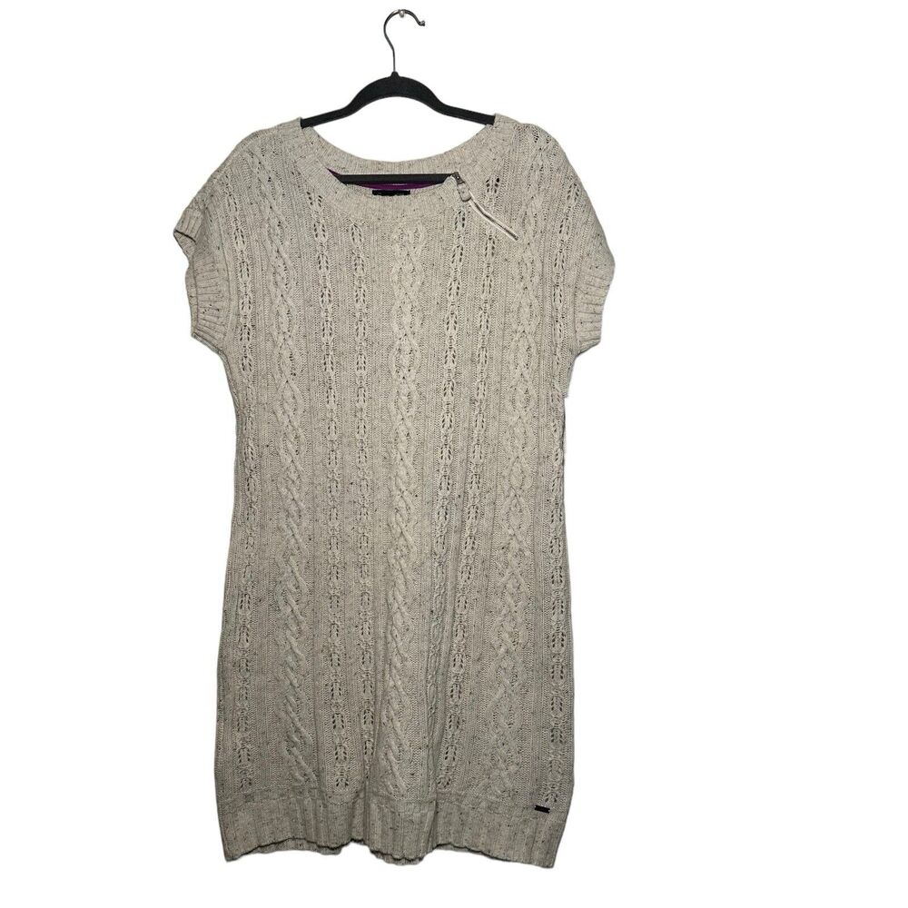 Tommy Hilfiger Women’s Cream Wool/Angora Blend Cable Knit Sweater Dress XL NWT